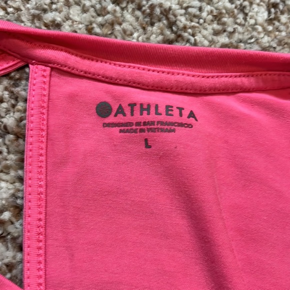 Athleta Bright Pink Open Back Tee - Picture 4 of 7